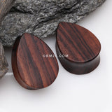 Detail View 1 of A Pair of Teardrop Rosewood Double Flared Plug