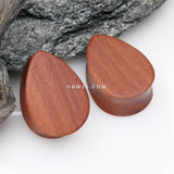 Detail View 1 of A Pair of Teardrop Sabo Wood Double Flared Plug