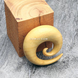 Detail View 3 of A Pair of Jackfruit Wood Spiral Hanger Plug-Yellow