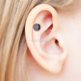 Detail View 3 of Blackline Steel Plate Cartilage Tragus Earring