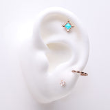 3 Pcs of Assorted Everyday Rose Gold Bohemian Turquoise Stud x Clicker Package