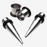 Single Size Ear Stretching Steel Tapers & Plugs Pair Kit