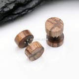 Detail View 1 of A Pair of Batik Wood Fake Plug Earring