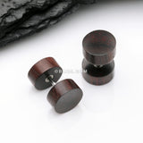 Detail View 1 of A Pair of Rosewood Fake Plug Earring