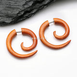 Detail View 1 of A Pair of Cang Wood Fake Spiral Hanger Earring