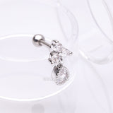Detail View 1 of Trinity Sparkle Teardrop Dangle Cartilage Tragus Barbell Stud-Clear Gem