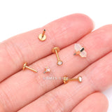 Detail View 3 of 4 Pcs of Assorted Golden Gemstone Crystal Internally Threaded Labret Package