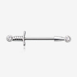 A Pair of Classic Sparkle Dagger Sword Nipple Barbell