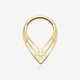 Golden Triple Cross Weave Clicker Hoop Ring