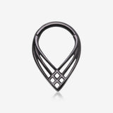 Blackline Triple Cross Weave Clicker Hoop Ring