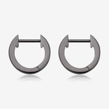A Pair of Blackline Simple Huggie Hoop Steel Earring