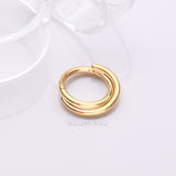 Detail View 1 of Pure24K Implant Grade Titanium Double Crossing Layer Clicker Hoop Ring