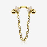 Golden Chained Basic Ball Curved Barbell