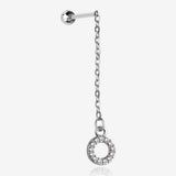 Chained Sparkle Karma Circle Dangle Cartilage Barbell Earring