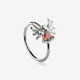 Spider Sparkle Bendable Hoop Ring-Red