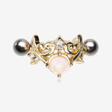 Golden Opalescent Princess Tiara Cartilage Cuff Earring
