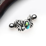 Detail View 1 of Laine Vine Opal Sparkle Cartilage Cuff Earring-Green