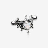 Heart Crown Opal Sparkle Cartilage Cuff Earring
