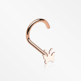 Rose Gold Dainty Butterfly Nose Screw Ring-Rose Gold
