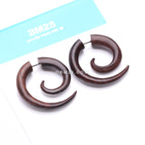 Detail View 4 of A Pair of Rosewood Fake Spiral Hanger Earring