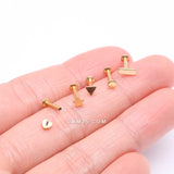Detail View 2 of 5 Pcs of Assorted Style Golden Minimalistic Internally Threaded Labret Flat Back Stud Package