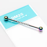 Detail View 2 of Colorline Sparkle Lined Gems Industrial Barbell-Clear Gem