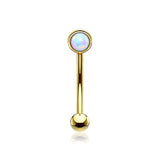 Golden Fire Opal Press Fit Sparkle Curved Barbell