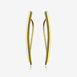 A Pair of Golden Modern Curve Essence Ear Climber Earring