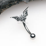 Detail View 1 of Tribe Goth Bat Curved Barbell