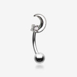 Midnight Crescent Moon Sparkle Curved Barbell