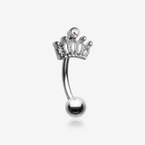 Emperor Crown Sparkle Curved Barbell