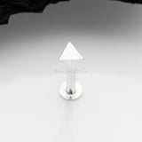 Detail View 1 of 14 Karat White Gold OneFit Threadless Flat Triangle Top Flat Back Stud Labret