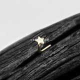 Detail View 1 of 14 Karat Gold Flat Star Top L-Shaped Nose Ring