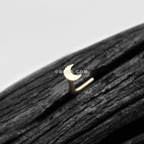 Detail View 1 of 14 Karat Gold Flat Crescent Moon Top L-Shaped Nose Ring