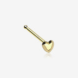 14 Karat Gold Fluffy Heart Nose Stud Ring