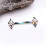 Detail View 1 of A Pair of Colorline Majestic Bali Beads Sparkle Threadless Nipple Barbell-Clear Gem