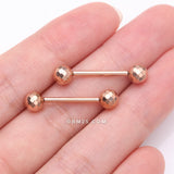 Detail View 2 of A Pair of Implant Grade Titanium Rose Gold Multi-Faceted OneFit Threadless Nipple Barbell