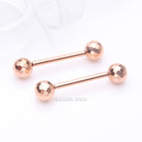 Detail View 1 of A Pair of Implant Grade Titanium Rose Gold Multi-Faceted OneFit Threadless Nipple Barbell