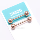 Detail View 3 of A Pair of Implant Grade Titanium Rose Gold Multi-Faceted OneFit Threadless Nipple Barbell