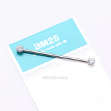 Detail View 3 of Implant Grade Titanium OneFit Threadless Prong Gem Sparkle Industrial Barbell-Clear Gem