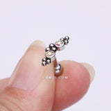 Detail View 2 of Bali Beads Arch Sparkle Cartilage Tragus Barbell Stud-Aurora Borealis
