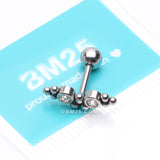 Detail View 3 of Bali Beads Arch Sparkle Cartilage Tragus Barbell Stud-Clear Gem