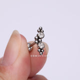 Detail View 2 of Bali Beads Arch Sparkle Cartilage Tragus Barbell Stud-Clear Gem