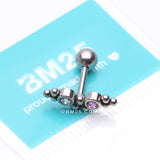 Detail View 3 of Bali Beads Arch Sparkle Cartilage Tragus Barbell Stud-Vitrail Medium