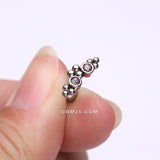 Detail View 2 of Bali Beads Arch Sparkle Cartilage Tragus Barbell Stud-Vitrail Medium