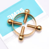 Detail View 4 of Golden Non-Piercing Adjustable Screw Clamp Nipple Ring
