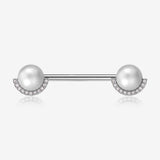 A Pair of Pearlescent Sparkle Crescent Rim Nipple Barbell