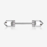 A Pair of Majestic Sparkle Point Nipple Barbell