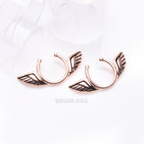 Detail View 1 of Rose Gold Angel Wings Clip On Non-Piercing Nipple Shield Ring