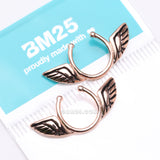 Detail View 3 of Rose Gold Angel Wings Clip On Non-Piercing Nipple Shield Ring